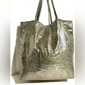 Cards falchi faux snake embossed PVC tote handbag